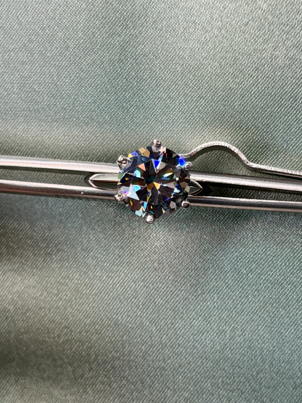 5CT VVS1 Round Brilliant Cut Gray Moissanite Ring, Women's Moissanite Ring's