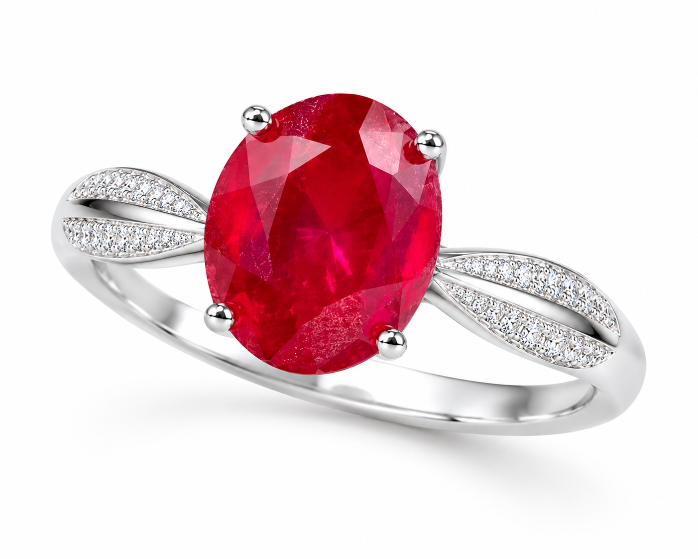 PHIMSERA natural ruby sterling silver ring 45 degree view