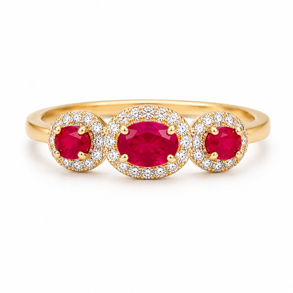 Natural Ruby Band Ring 4x6mm, Genuine Ruby Band Ring