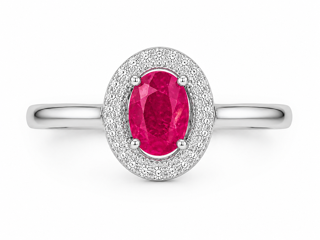 Dainty Pink Burma Ruby Ring 4x6mm 925 Sterling Silver