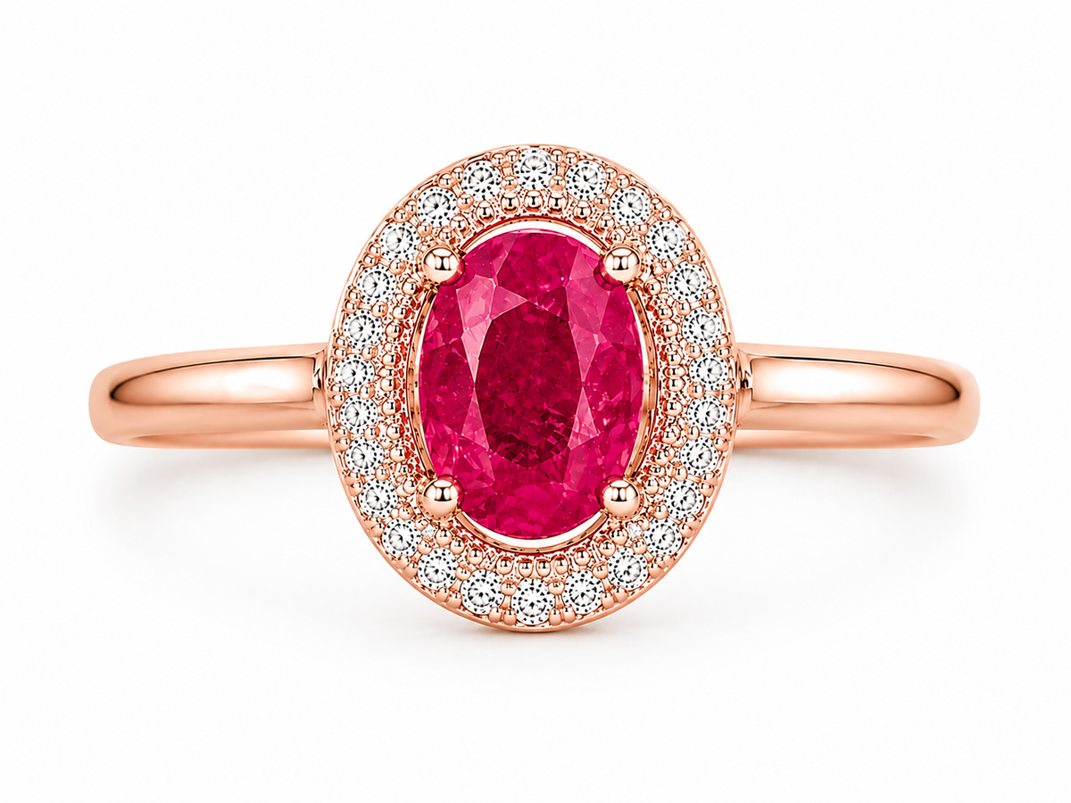 Dainty Pink Burma Ruby Ring 4x6mm 925 Sterling Silver