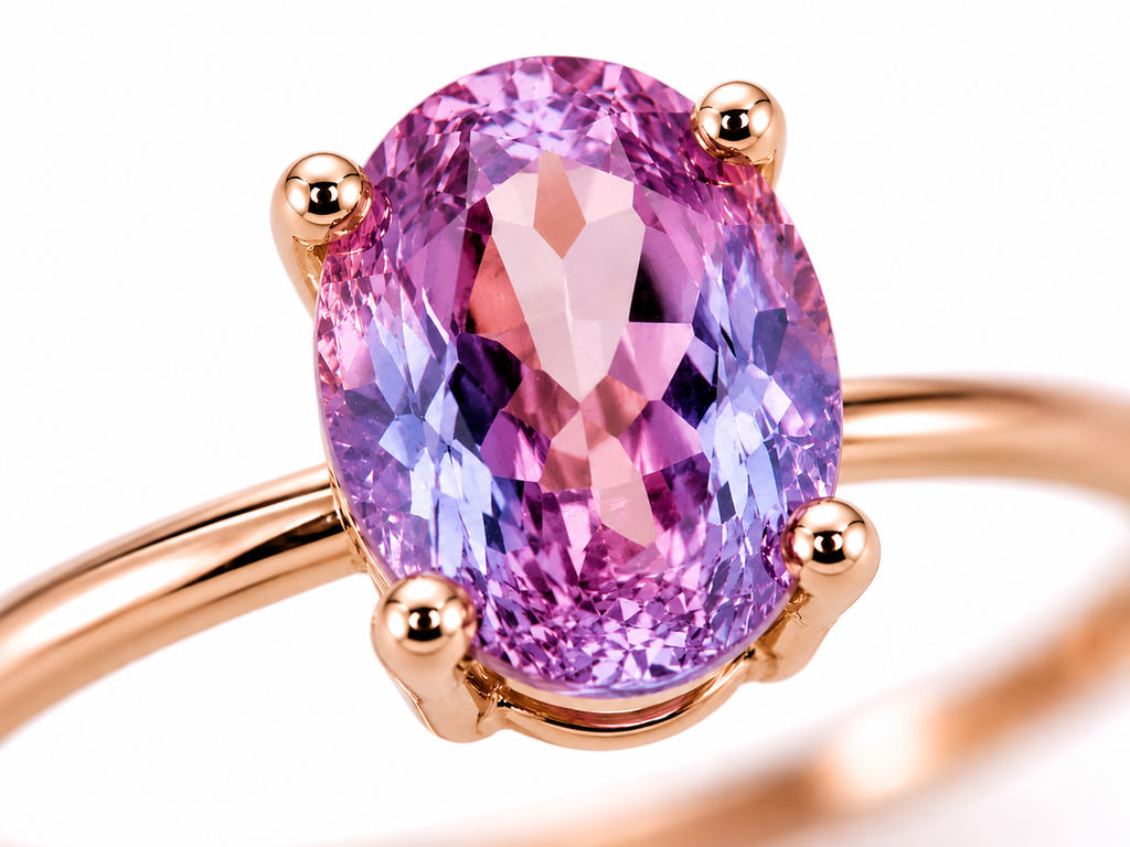 Lab Alexandrite Gemstone Ring VVS Grade Color Changing 4x6mm Sterling Silver
