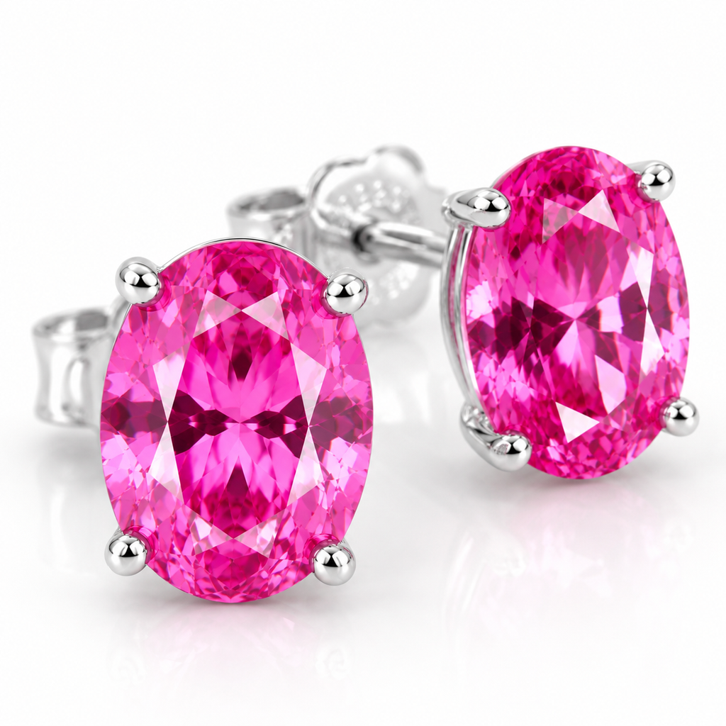 Macro close-up of natural oval pink topaz gemstones