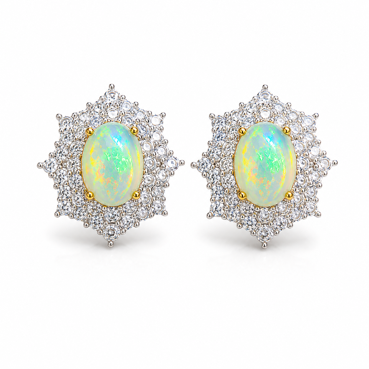 Australian Opal Jewelry Set, Opal Pendant, Opal Ring, and Opal Earring Set 6x8mm