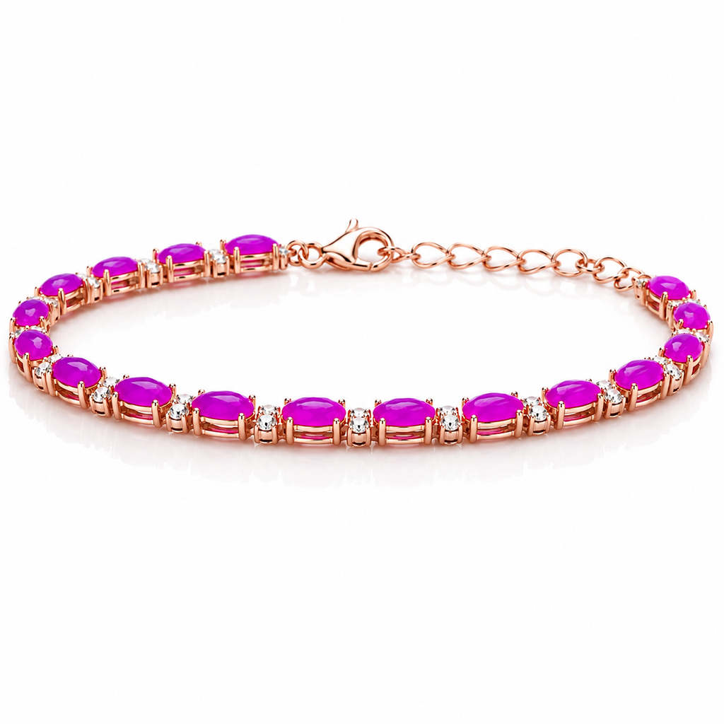 Side Profile of Purple Fire Opal Bracelet