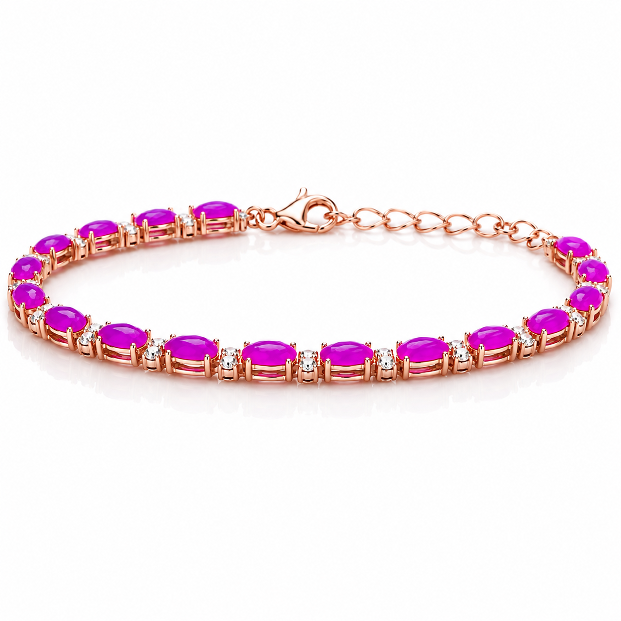 Side Profile of Purple Fire Opal Bracelet