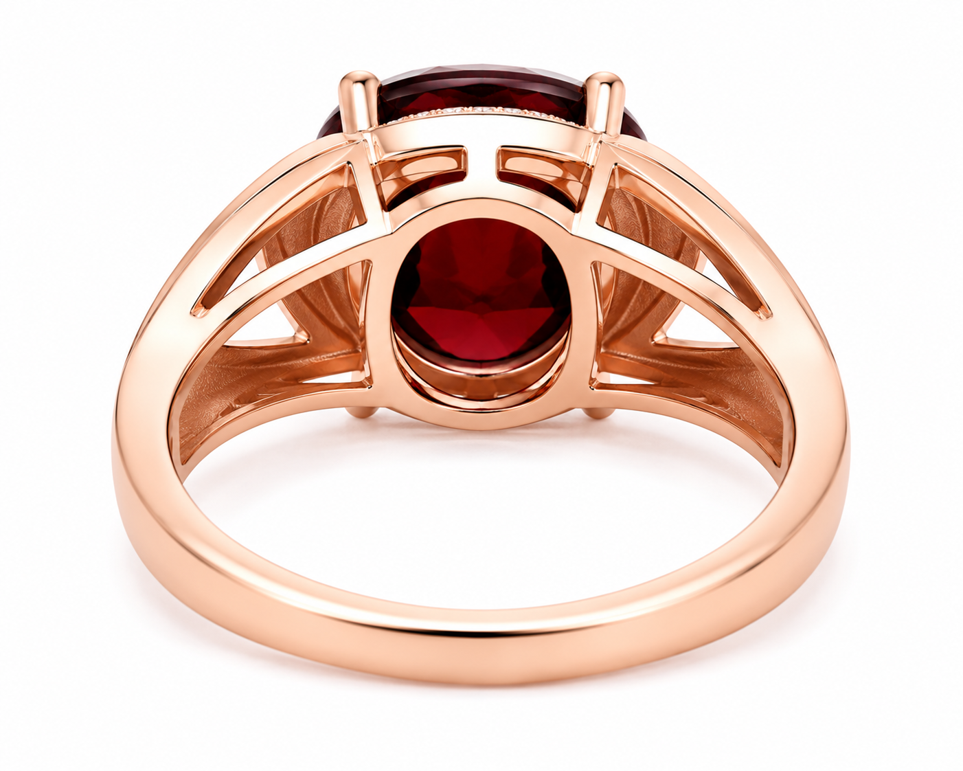 4CT Mens Garnet Ring 925 Sterling Silver 9x11mm, Red Garnet Ring For Men