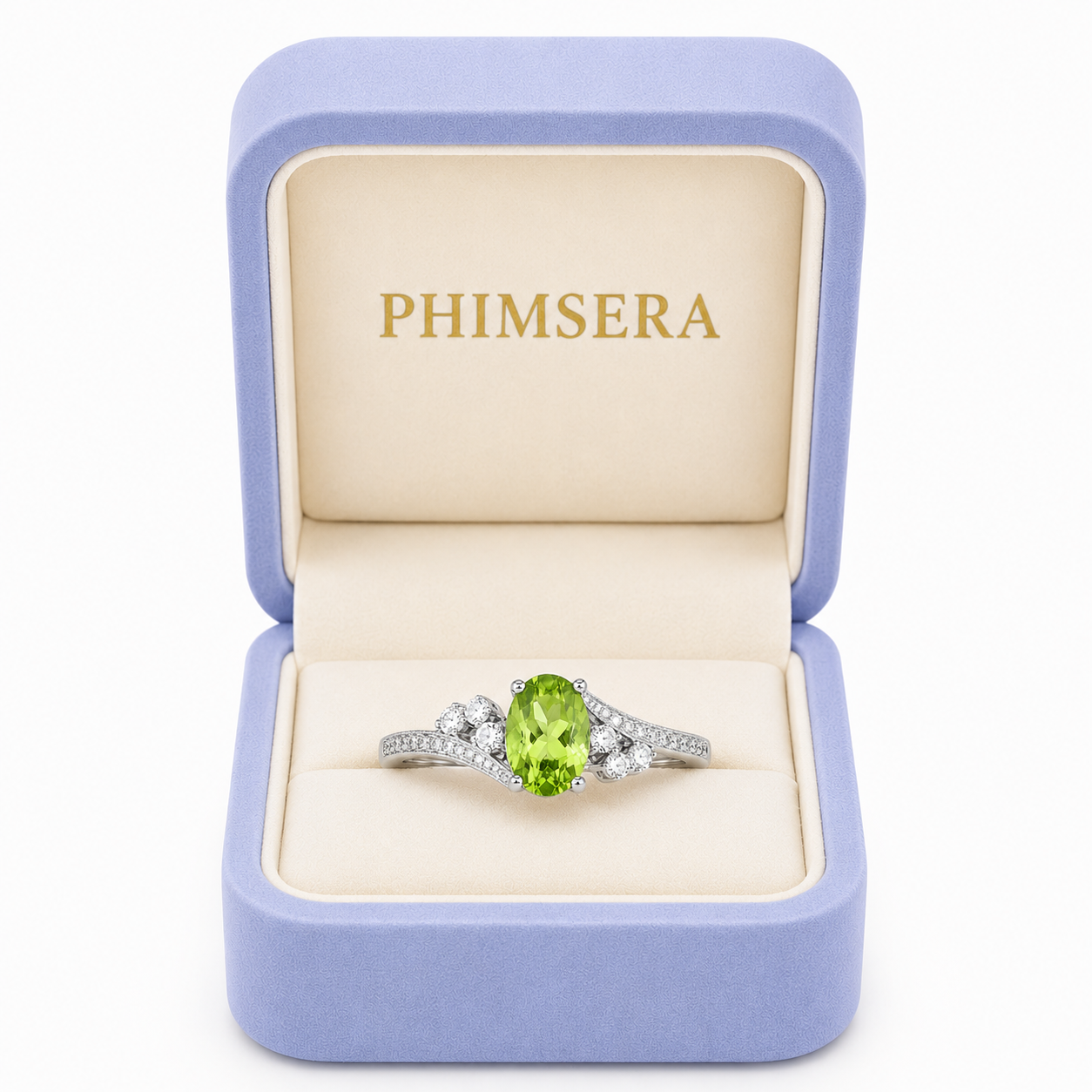 1CT August Birthstone Peridot Ring, Natural Peridot Ring 5x7mm
