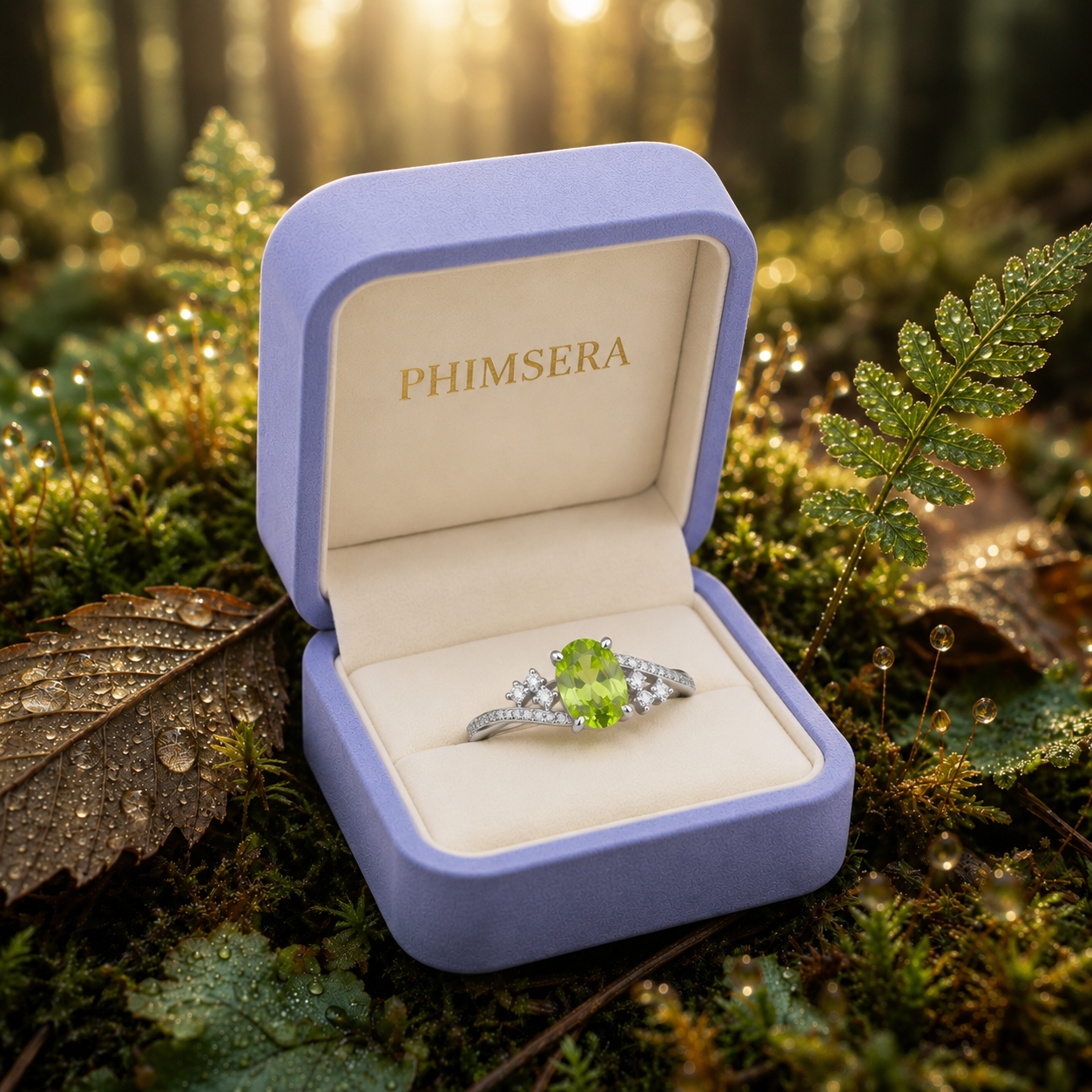 1CT August Birthstone Peridot Ring, Natural Peridot Ring 5x7mm