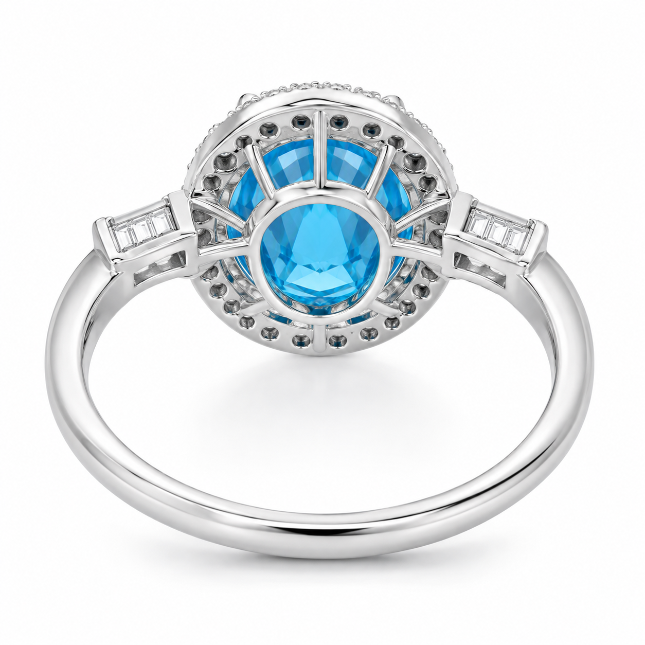 Swiss Blue Topaz Gemstone Ring 10x14mm 9CT
