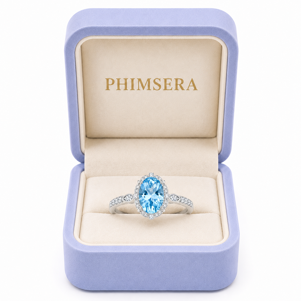 6 CT Oval Cut Sky Blue Topaz Gemstone Ring 10x14mm