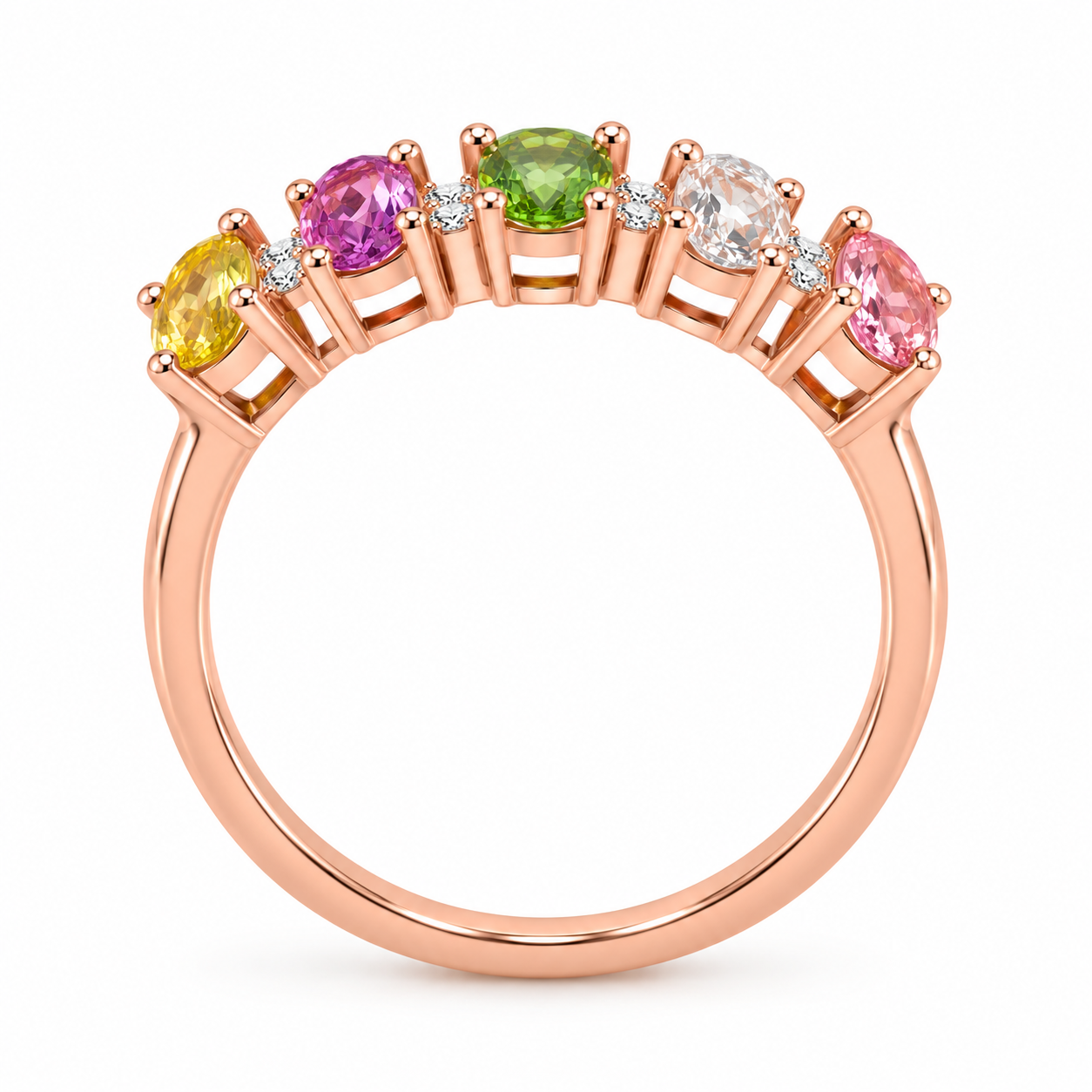 Natural Tourmaline Ring, Multi Tourmaline Ring, Five Stone Ring, Tourmaline Jewelry, 3x4mm Tourmaline, Colorful Gemstone, Natural Gemstone, October Birthstone, Sterling Silver Ring, 925 Sterling Silver, Platinum Plated, Gold Plated, Rose Gold Plated, Gemstone Ring, Fine Jewelry, Classic Ring, Elegant Ring, Everyday Jewelry, Luxury Ring, Colorful Jewelry, Gift For Her, Birthday Gift, Anniversary Gift, Mother's Day Gift, Valentine's Day Gift, Christmas Gift, PHIMSERA, Made To Order