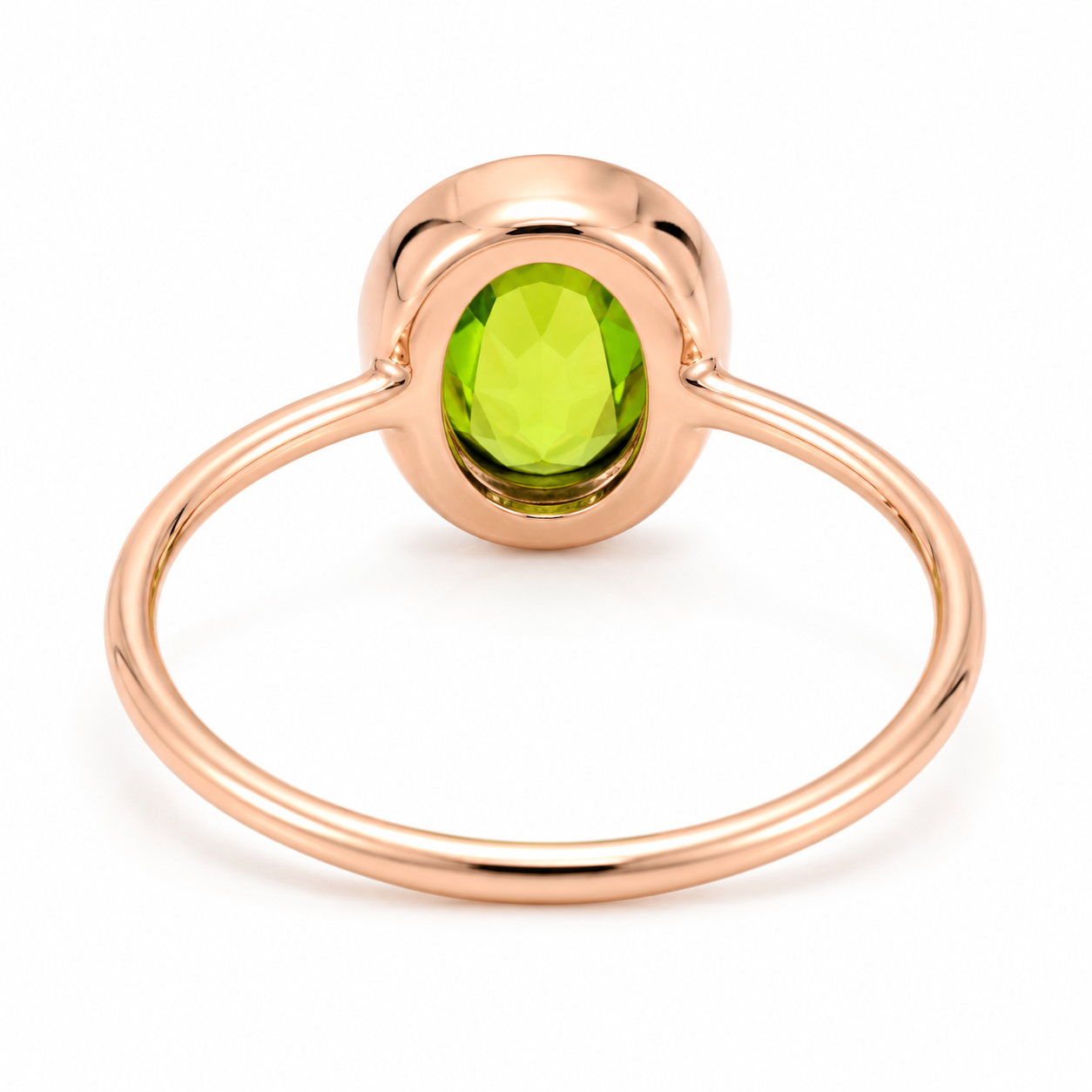 2CT Natural Peridot Gemstone Ring 7x9mm
