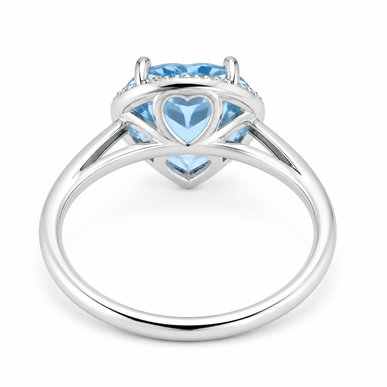 Sky Blue Topaz Gemstone Heart Ring 7mm