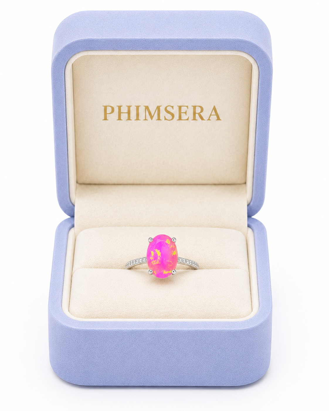Pink Fire Opal Large Statement Ring 9x14mm, Natural Pink Fire Opal Ring
