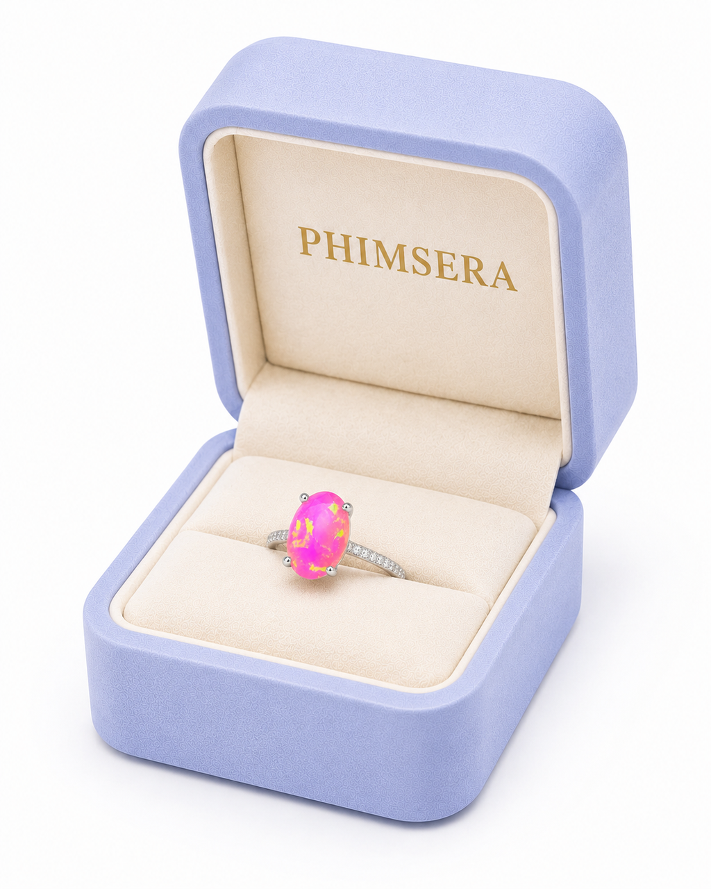 Pink Fire Opal Large Statement Ring 9x14mm, Natural Pink Fire Opal Ring