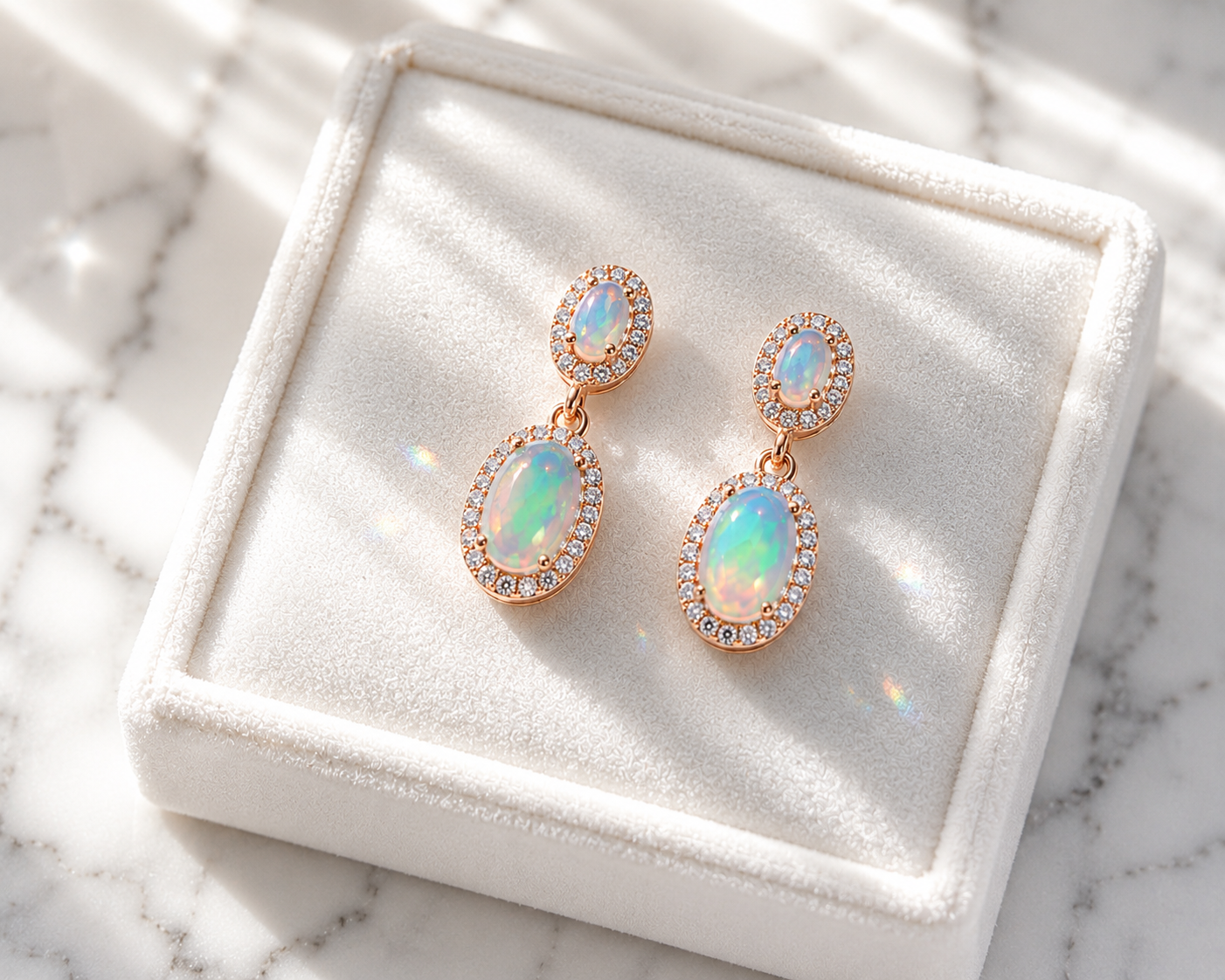 Natural Fire Opal Dangle Earrings, Colorful Opal Dangle Earrings 5x7mm