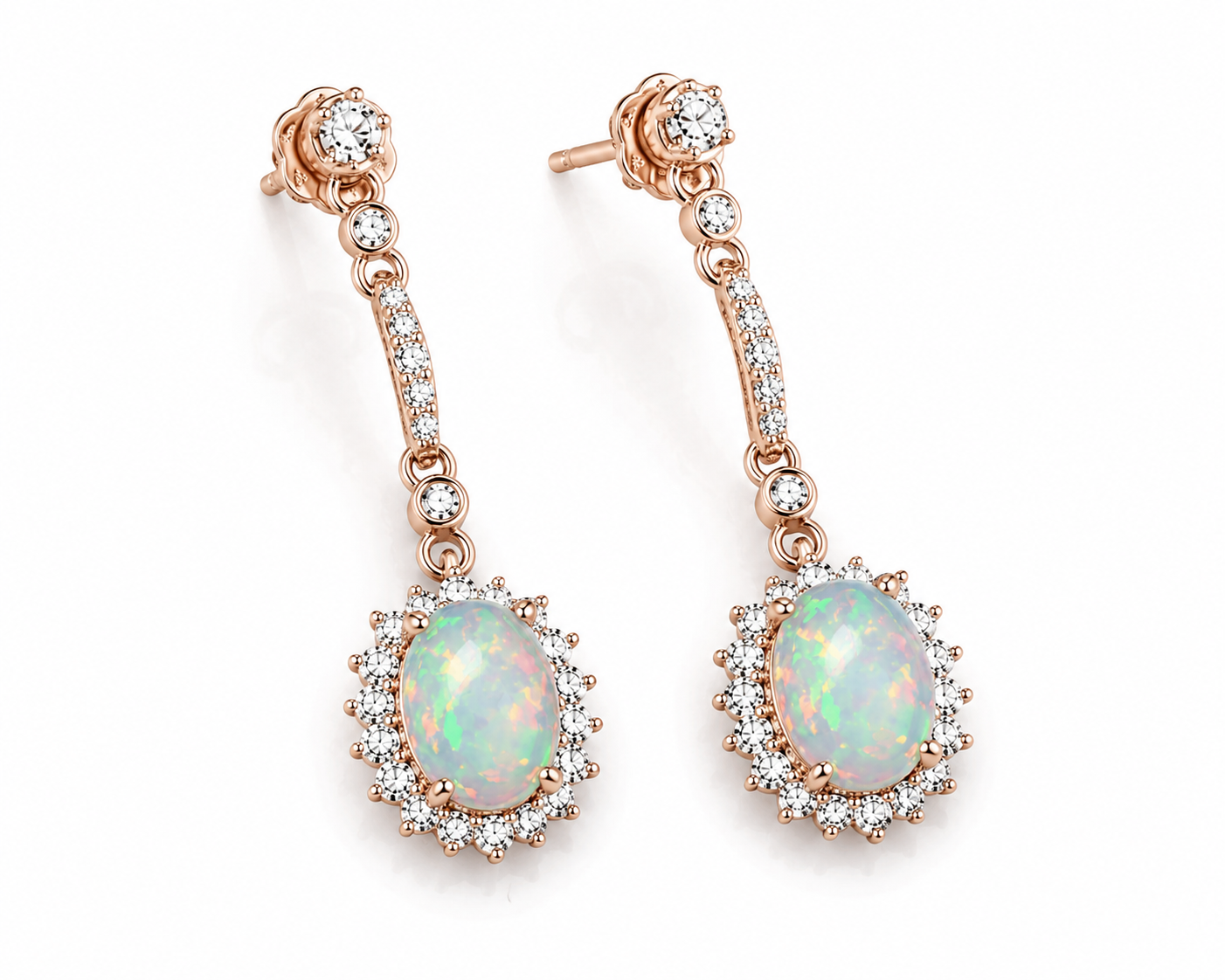White Fire Opal Dangle Earrings, Fire Opal Drop Earrings, Natural Opal Earrings