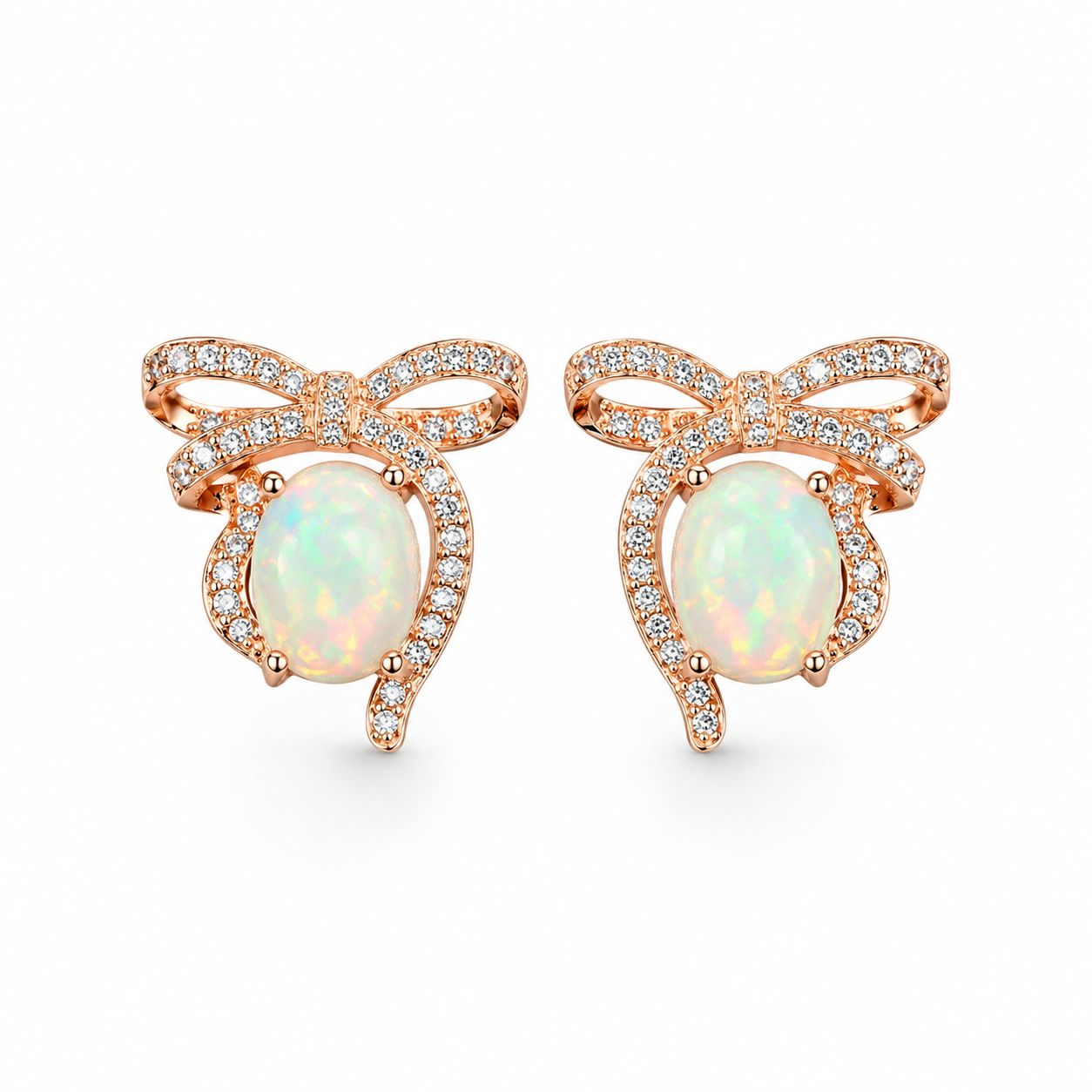 Large Fire Opal Bow Tie Stud Earrings, Natural Fire Opal Stud Earrings 7x9mm