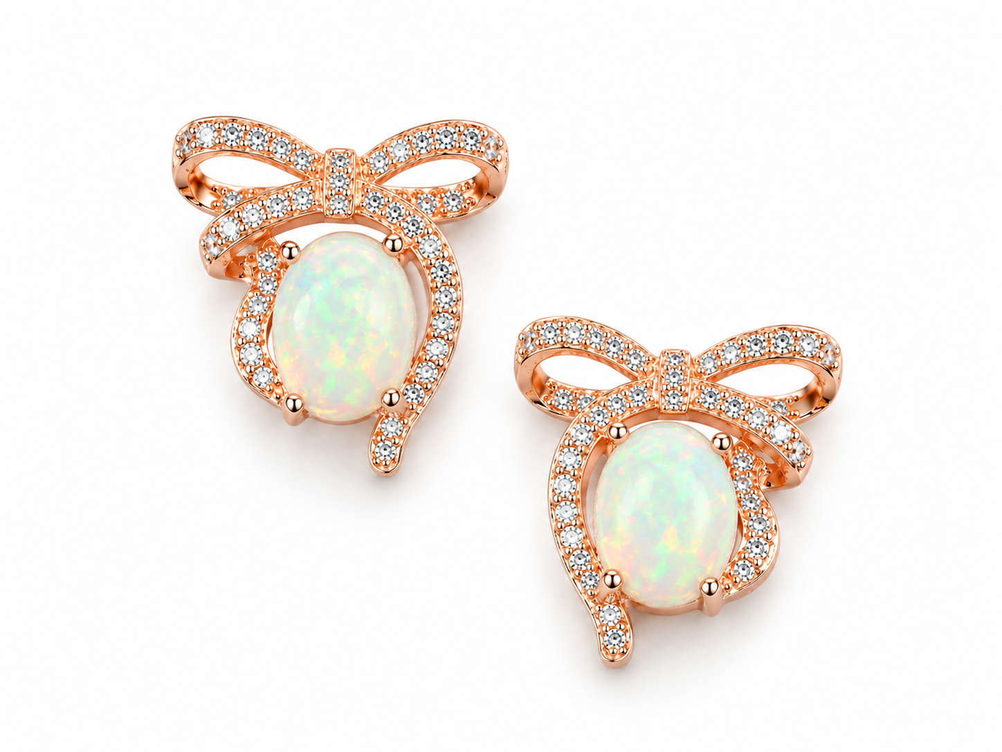Large Fire Opal Bow Tie Stud Earrings, Natural Fire Opal Stud Earrings 7x9mm