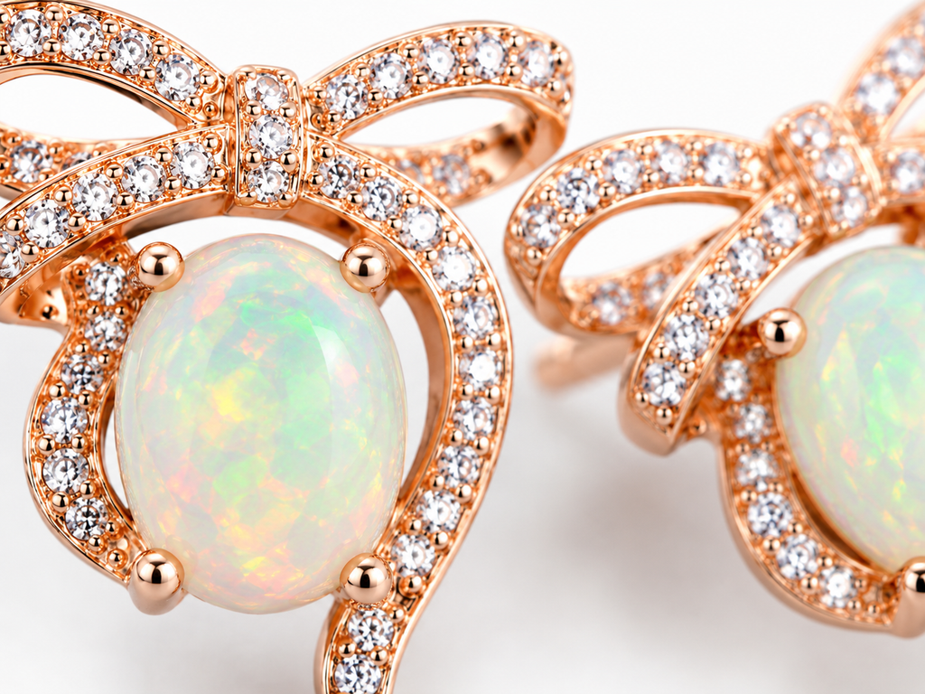 Large Fire Opal Bow Tie Stud Earrings, Natural Fire Opal Stud Earrings 7x9mm