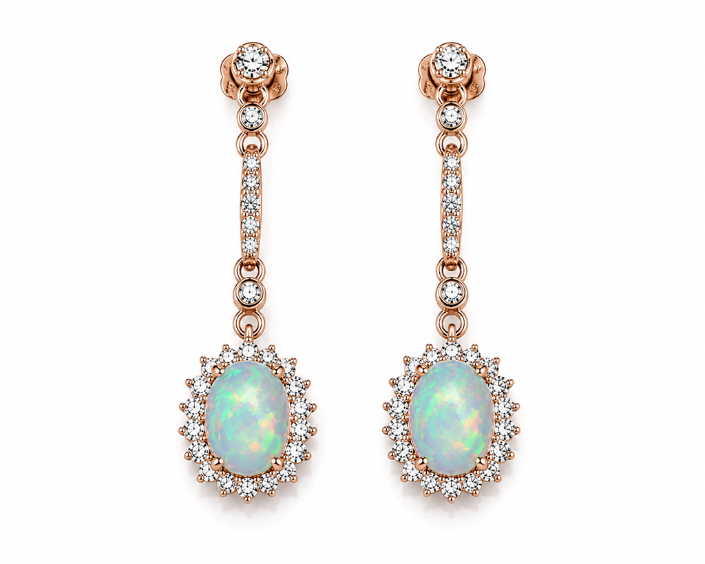 White Fire Opal Dangle Earrings, Fire Opal Drop Earrings, Natural Opal Earrings