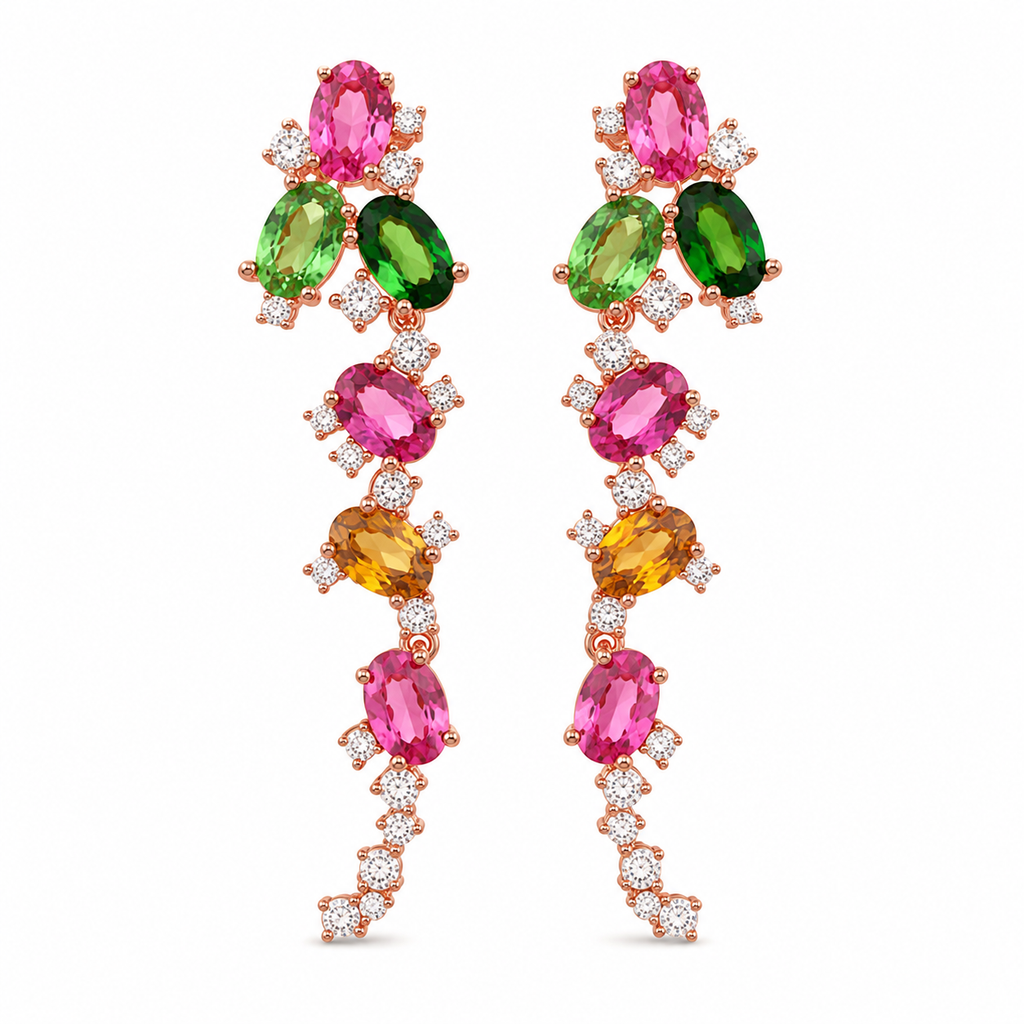 Natural Tourmaline Drop Dangle Earrings 3x4mm