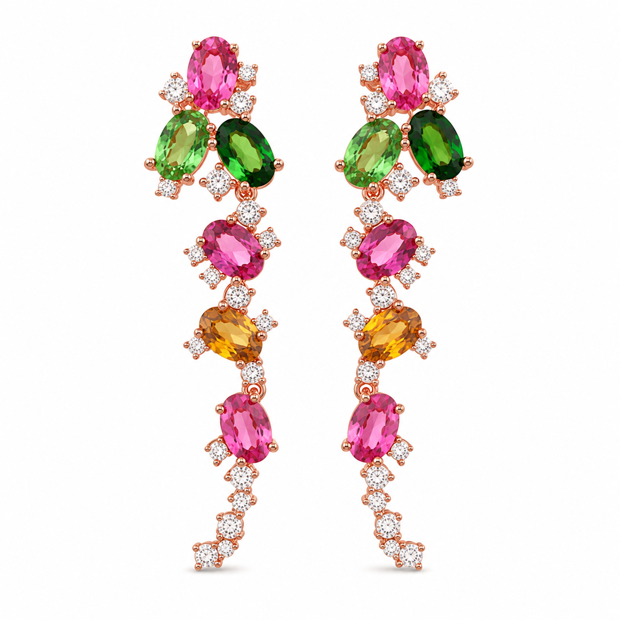 Natural Tourmaline Drop Dangle Earrings 3x4mm