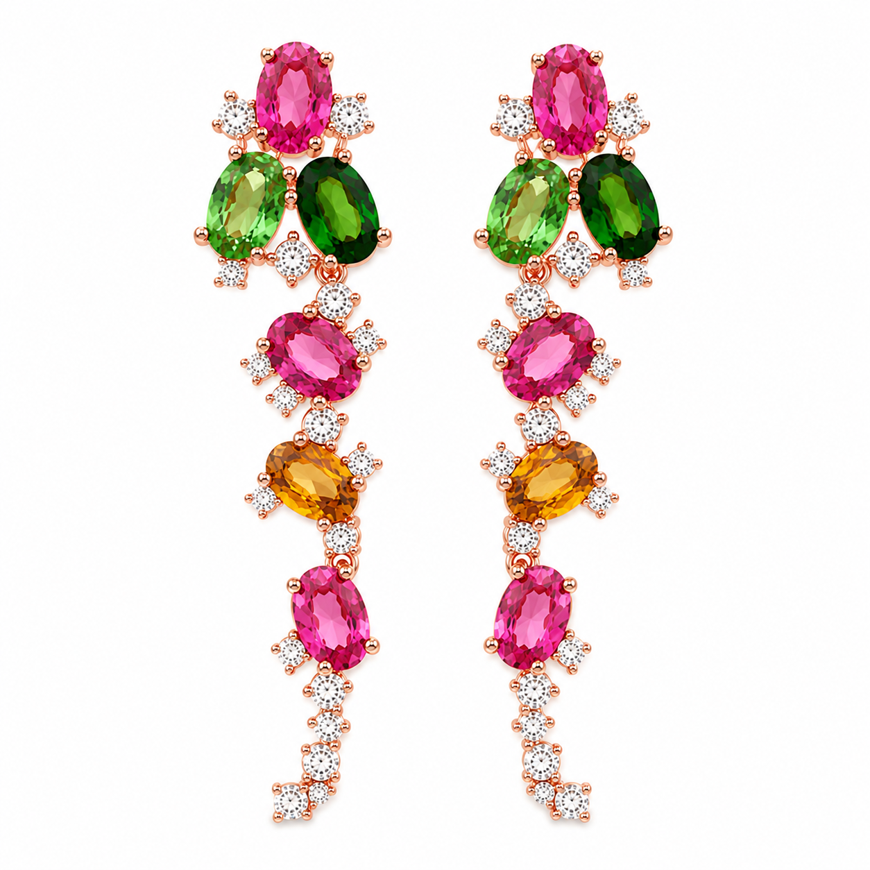 Natural Tourmaline Drop Dangle Earrings 3x4mm
