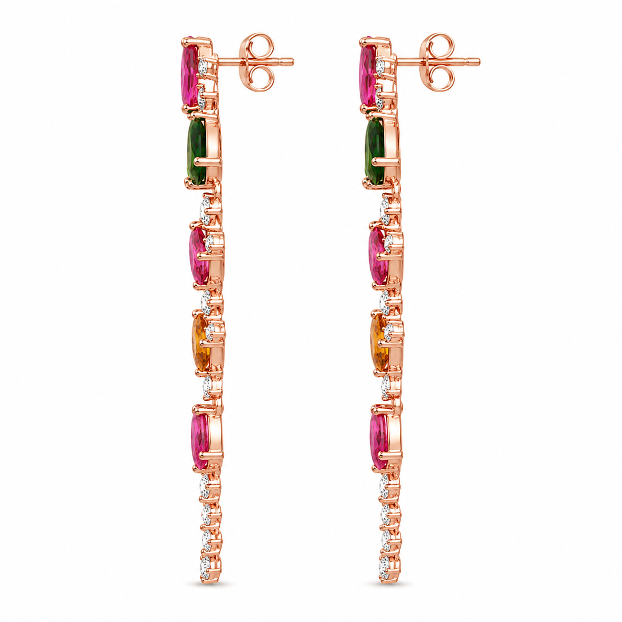 Natural Tourmaline Drop Dangle Earrings 3x4mm