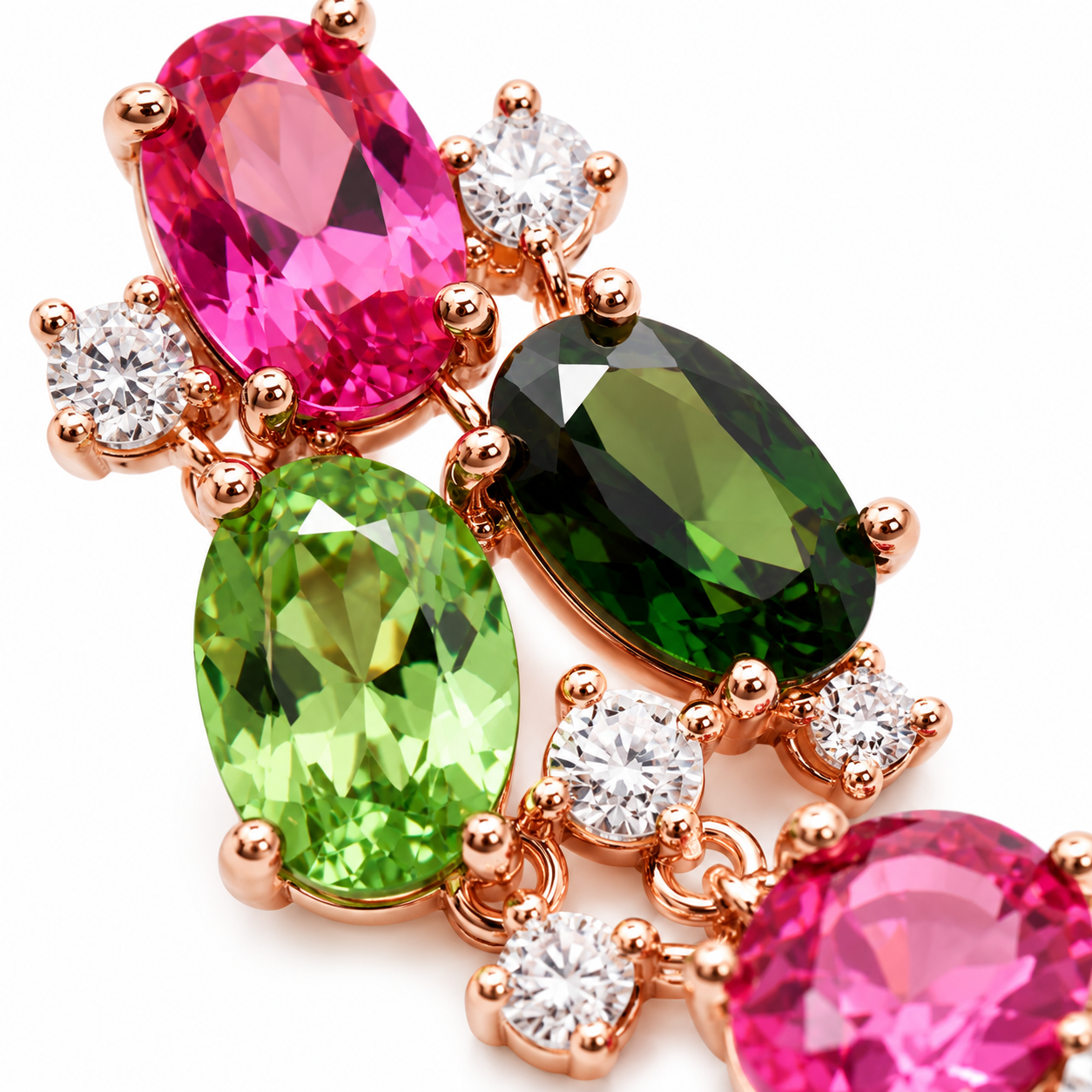 Natural Tourmaline Drop Dangle Earrings 3x4mm