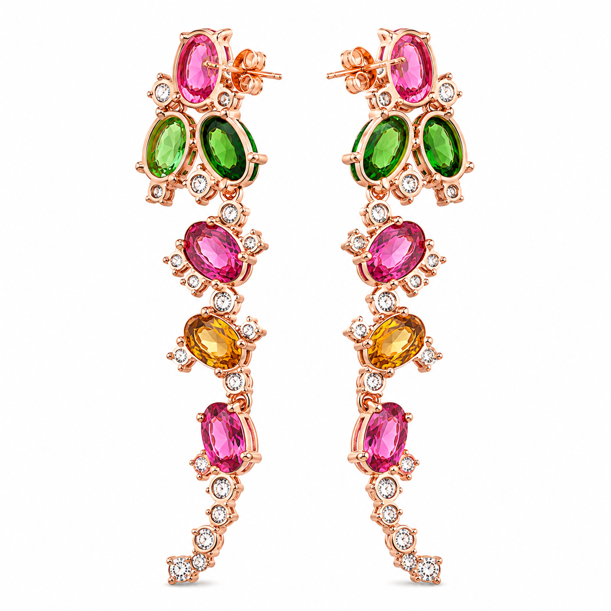 Natural Tourmaline Drop Dangle Earrings 3x4mm