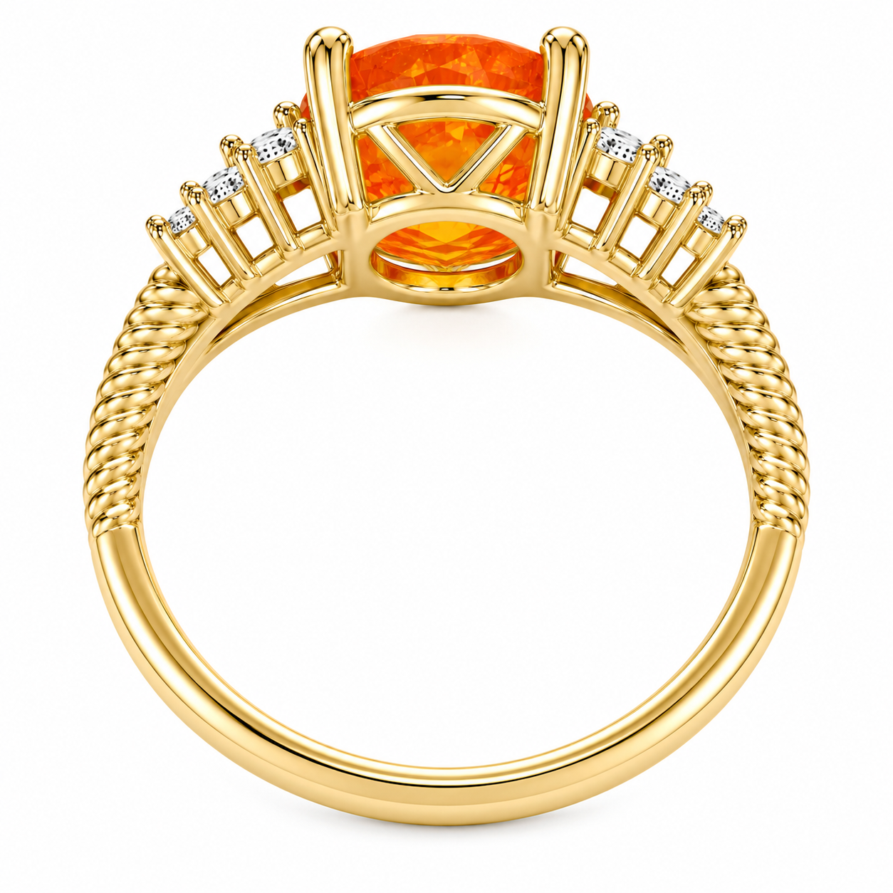 Natural Australian Orange Fire Opal Ring 8x6mm Oval October Birthstone