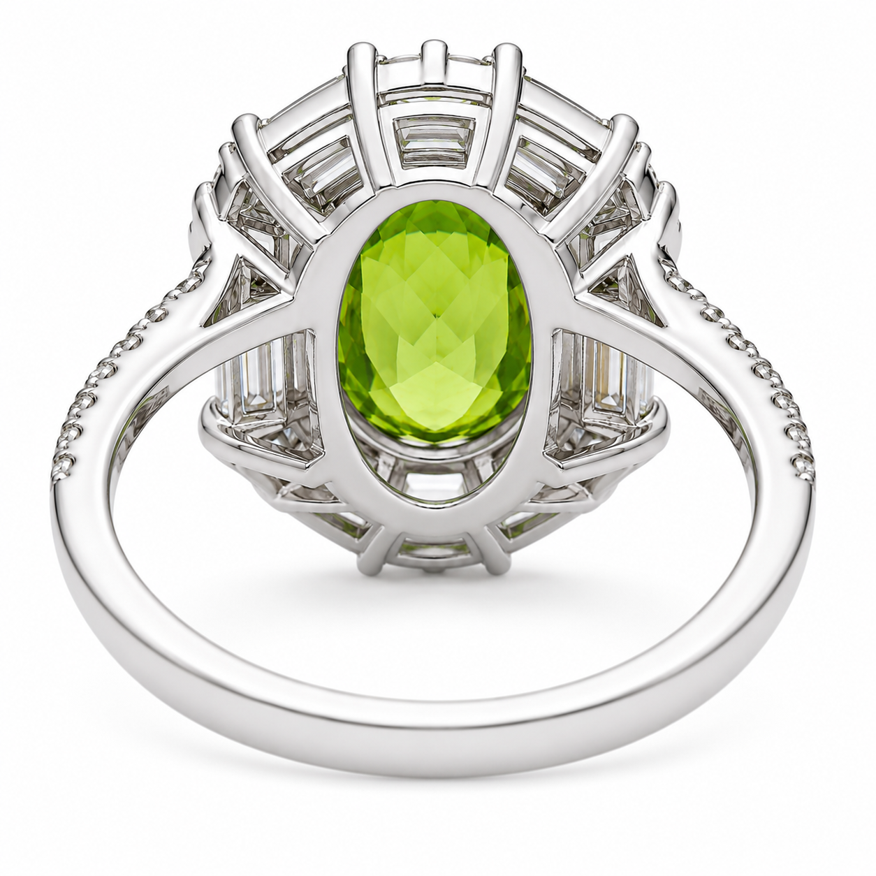 Natural Peridot Gemstone Ring 7x9mm 2CT, August Birthstone Peridot Ring