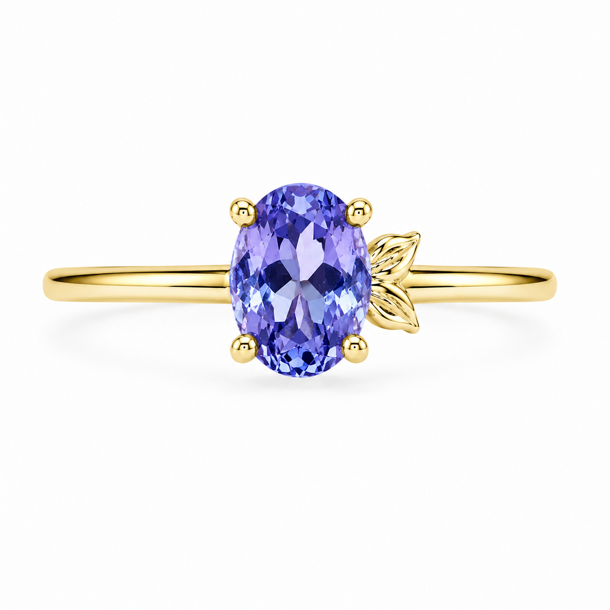 Purple Tanzanite Ring, Natural Tanzanite Ring Sterling Silver 5x7mm