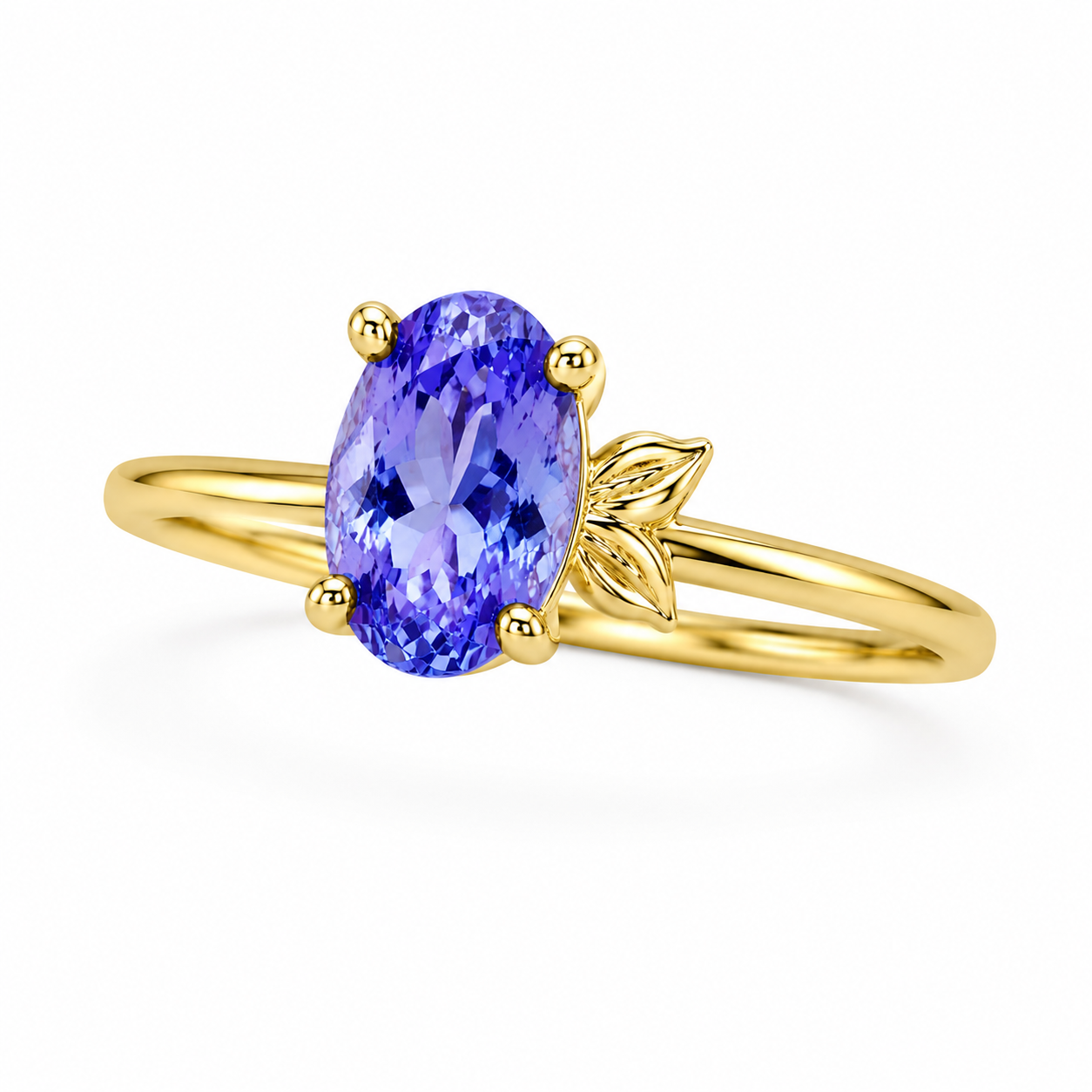 Purple Tanzanite Ring, Natural Tanzanite Ring Sterling Silver 5x7mm