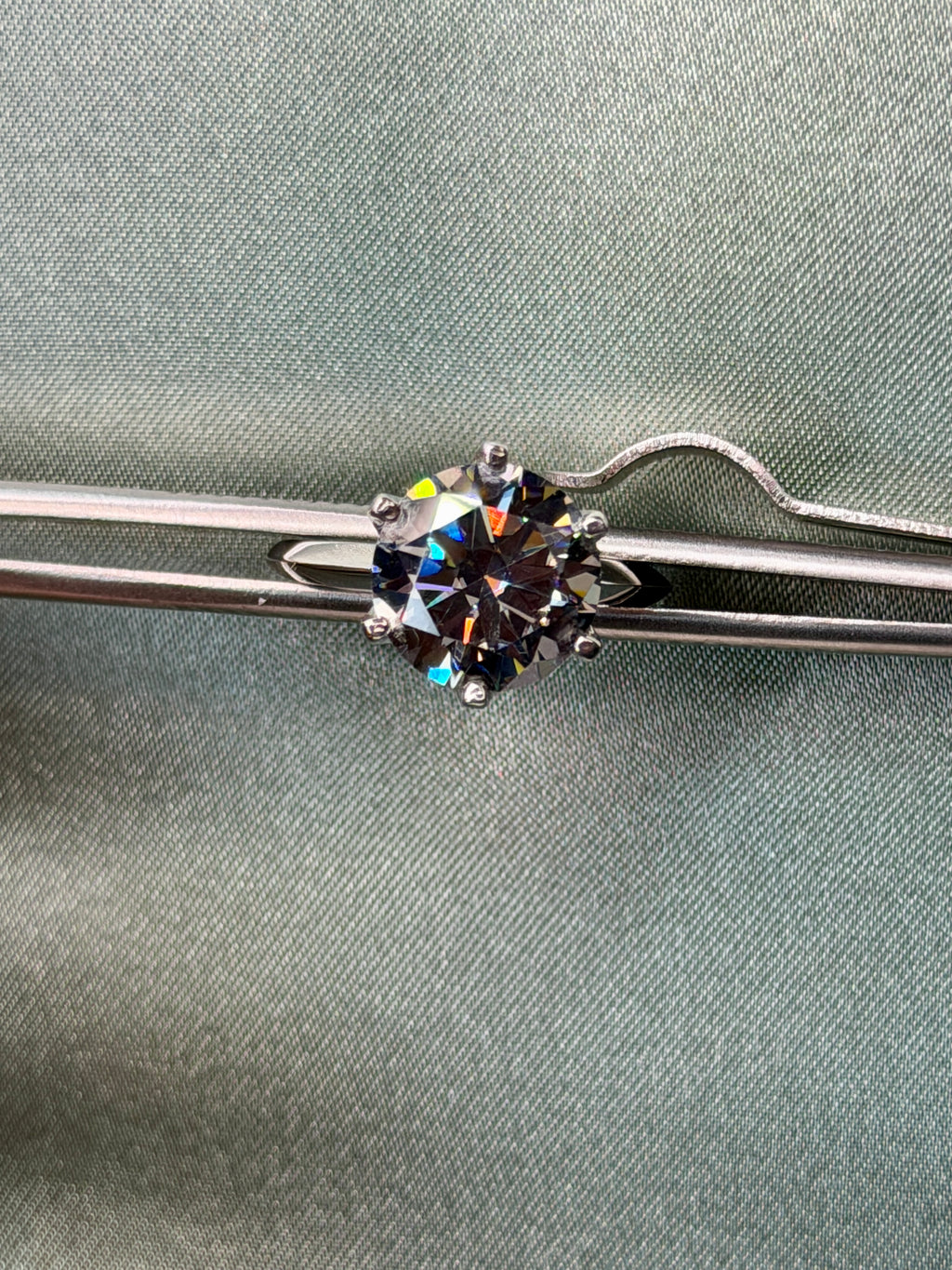 5CT VVS1 Round Brilliant Cut Gray Moissanite Ring, Women's Moissanite Ring's