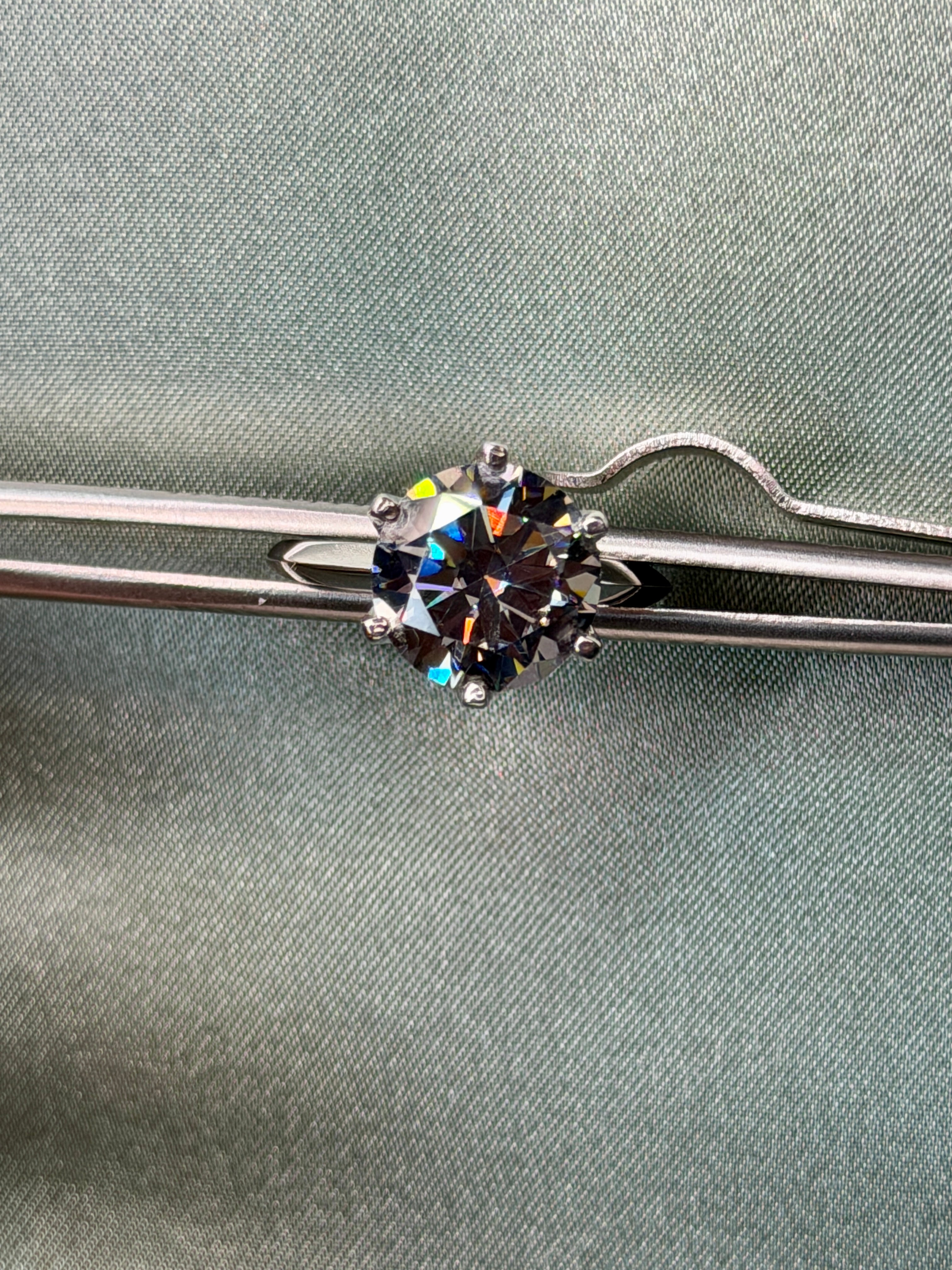 5CT VVS1 Round Brilliant Cut Gray Moissanite Ring, Women's Moissanite Ring's