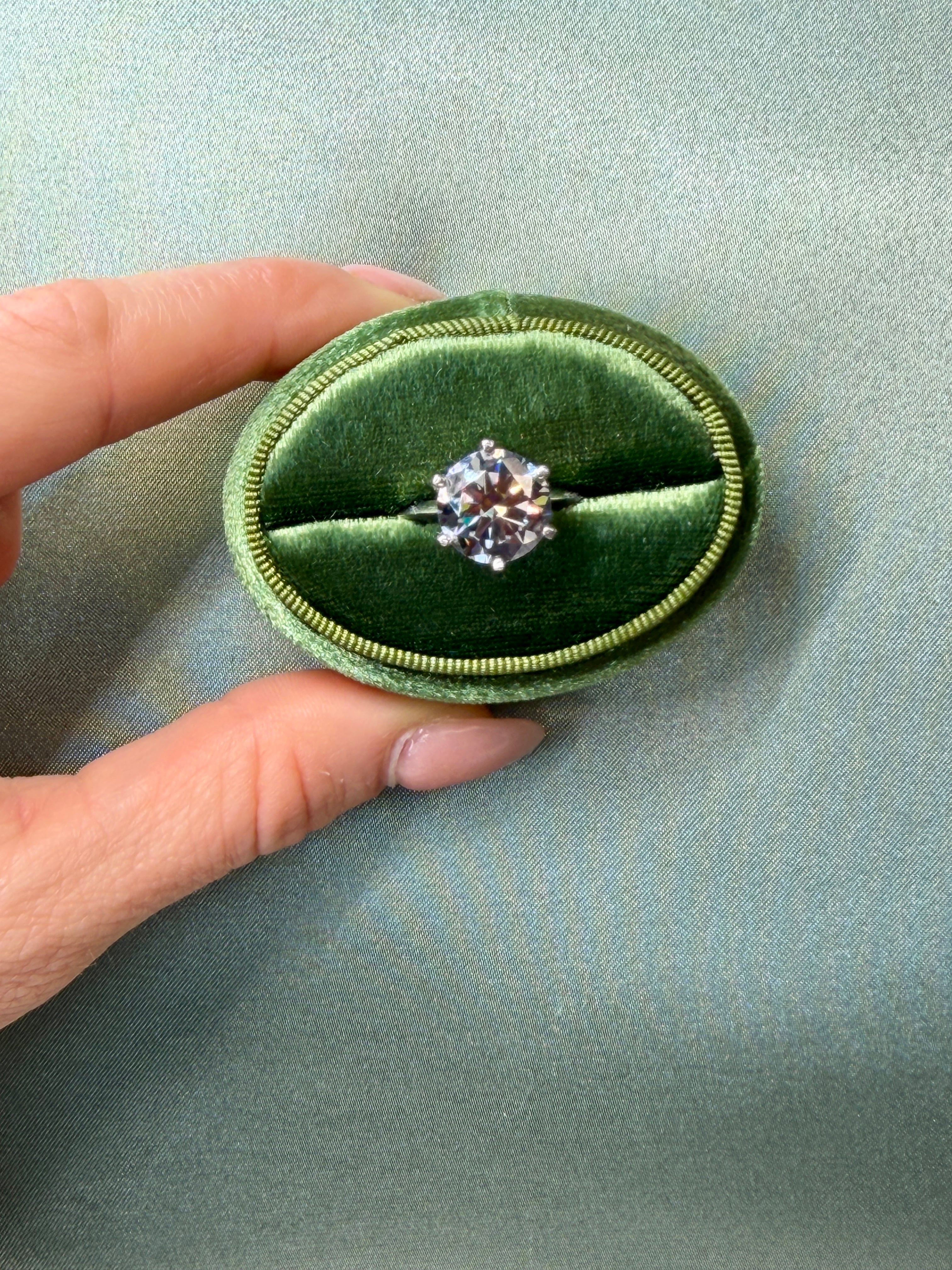 5CT VVS1 Round Brilliant Cut Gray Moissanite Ring, Women's Moissanite Ring's