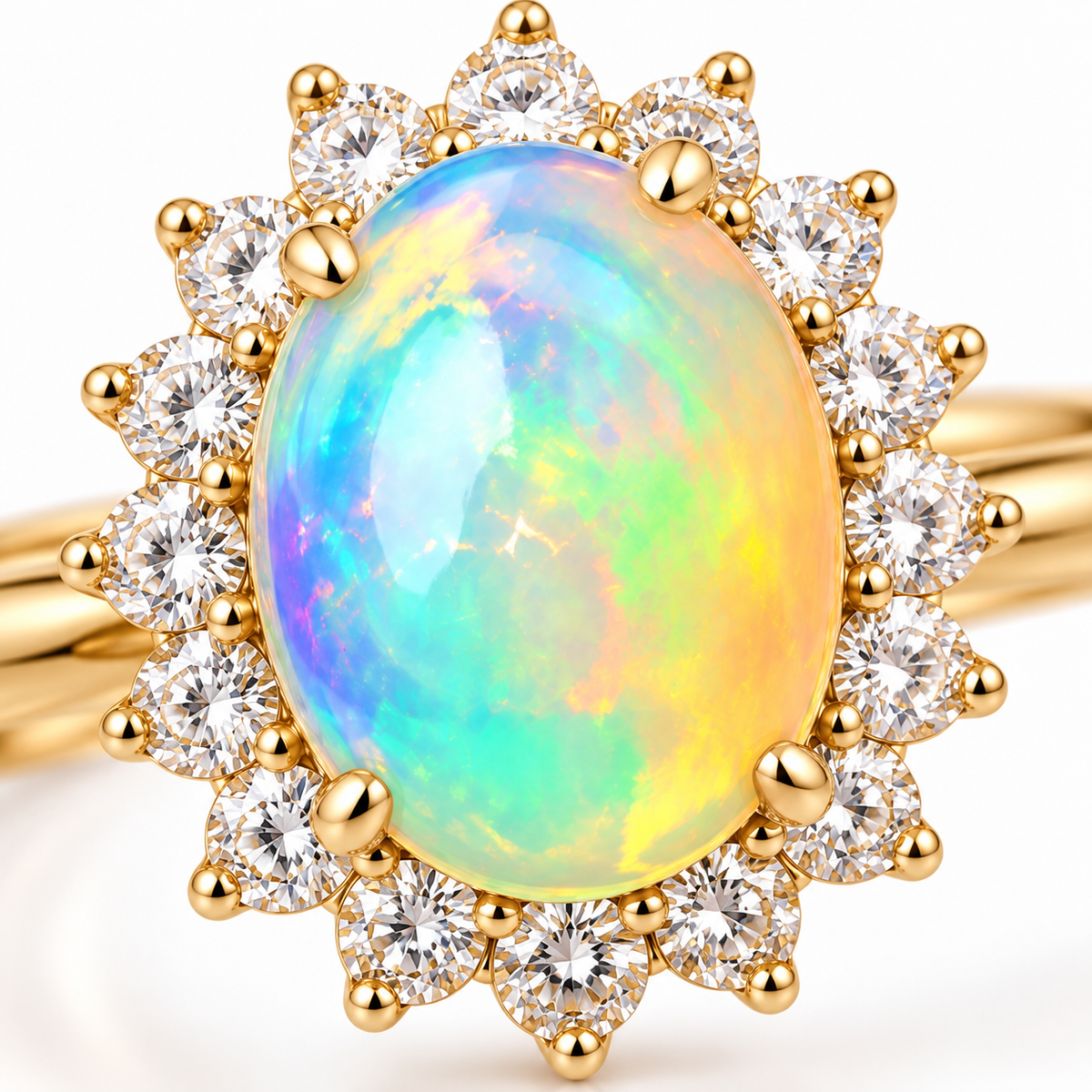 Australian Fire Opal Ring 8x10mm 925 Sterling Silver