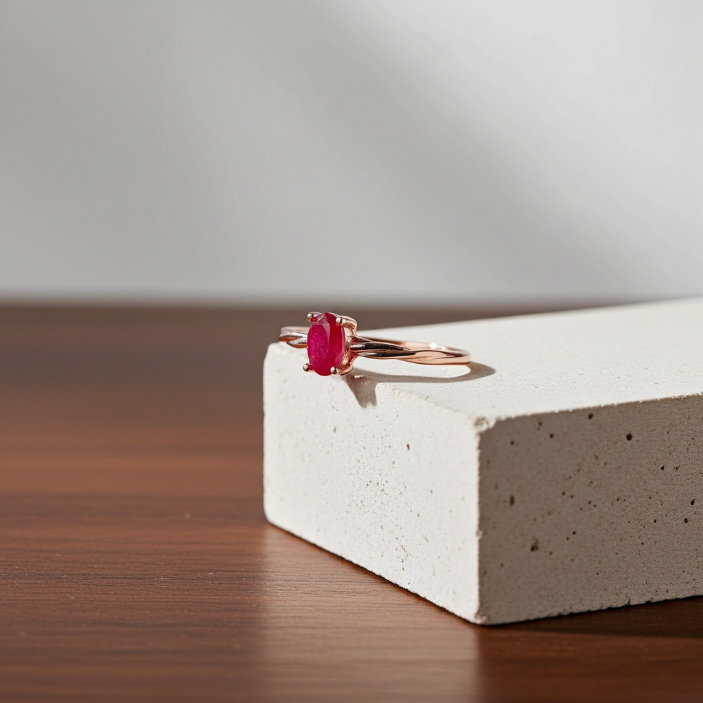 Dainty Ruby Cocktail Ring 4x5mm, Natural Ruby Ring 925 Sterling Silver