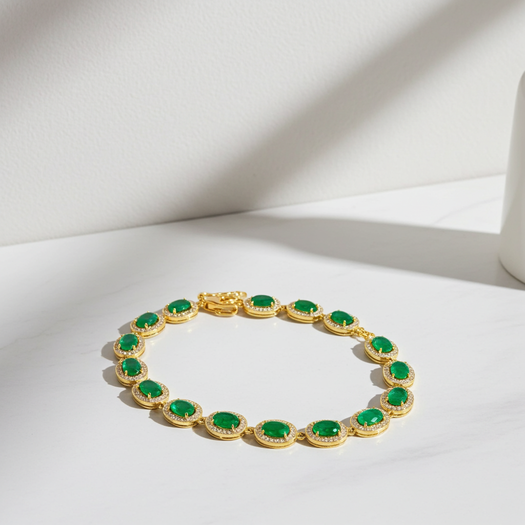 Natuarl Green Opal AAAAA Bracelet, Genuine Green Opal Tennis Bracelet