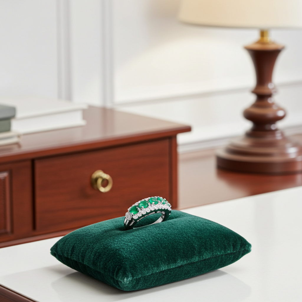 Colombian Emerald Band Ring, Natural Emerald Band Ring 3mm Sterling Silver