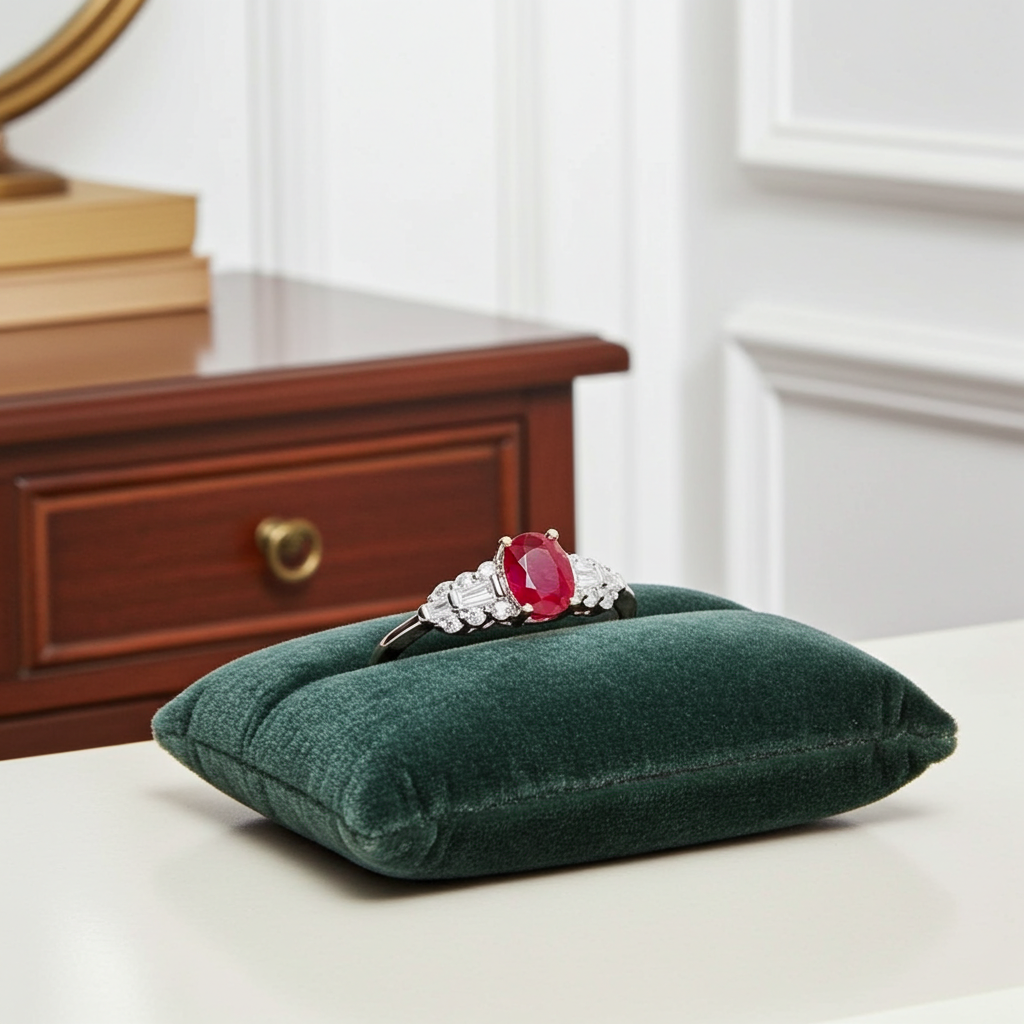 Dainty Ruby Ring 3x4mm Natural Burma Ruby