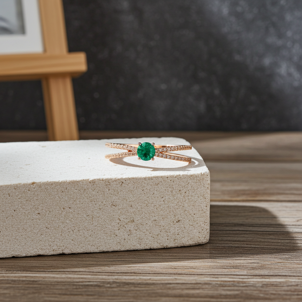 Dainty Emerald Ring Sterling Silver 3.5mm, Women's Dainty Emerald Ring's