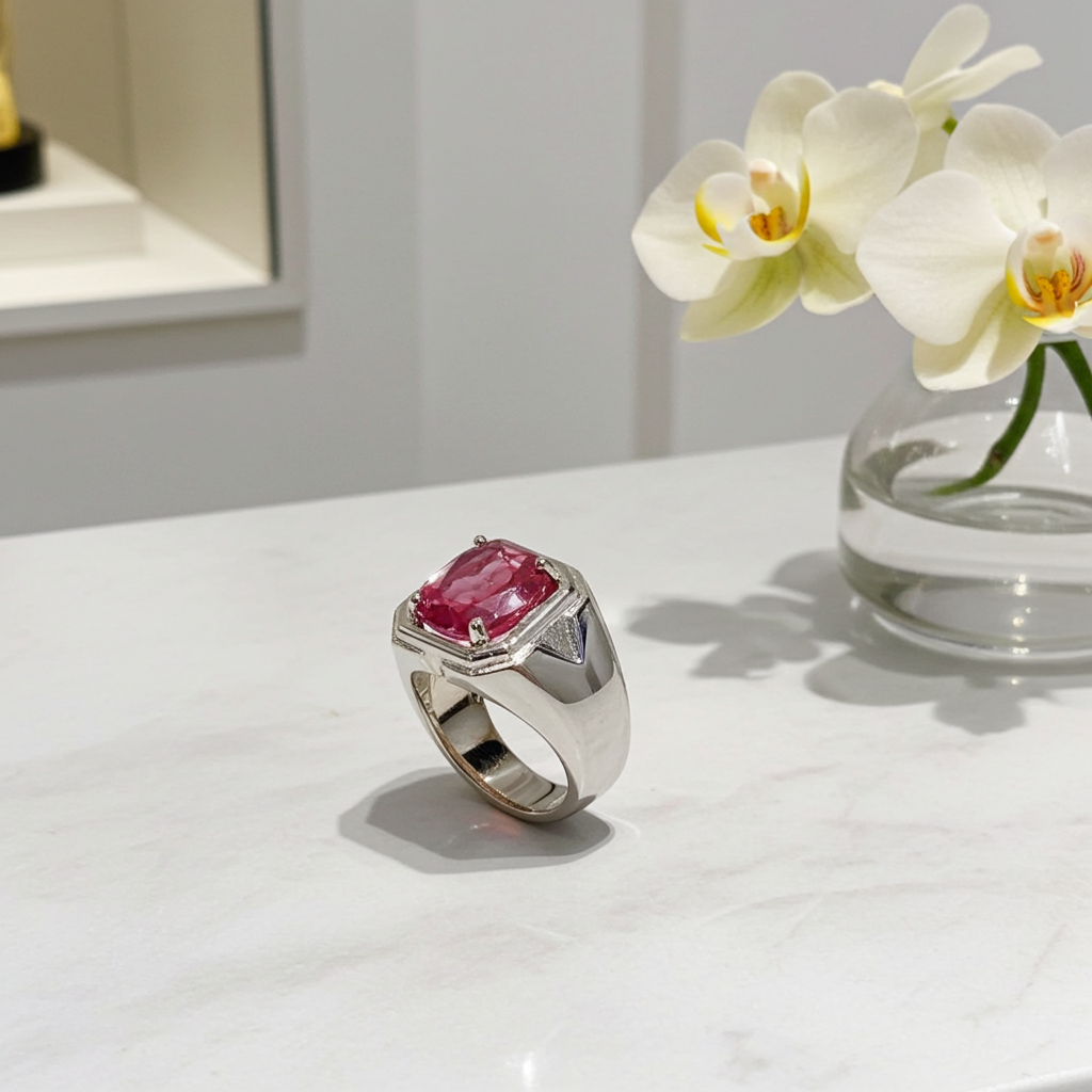 Mens Color Changing Lab Alexandrite Ring 6x8mm Oval Cut