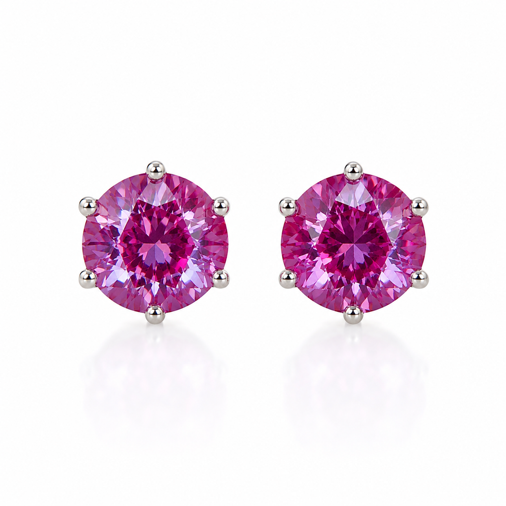 6mm lab created color changing alexandrite heart stud earrings in 925 sterling silver