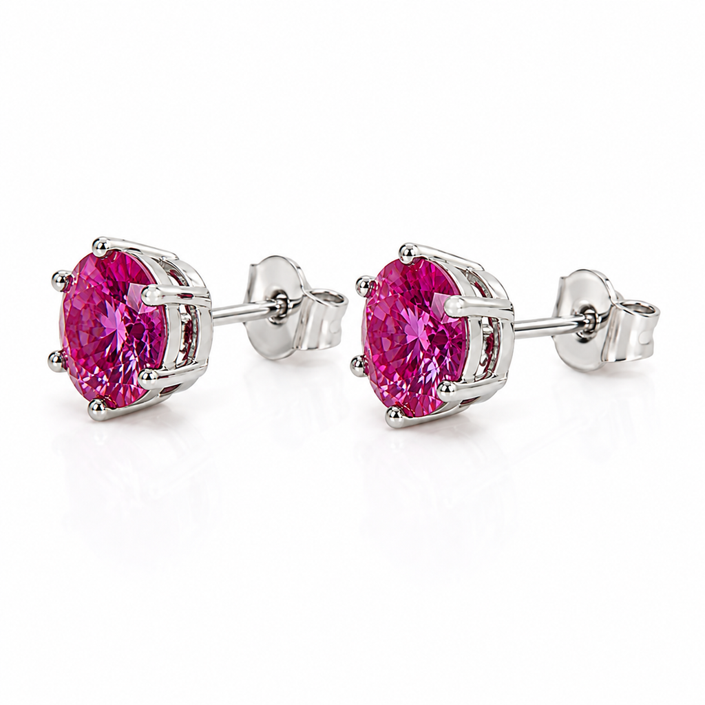 6mm heart shaped lab created alexandrite earrings with polished sterling silver prongs
