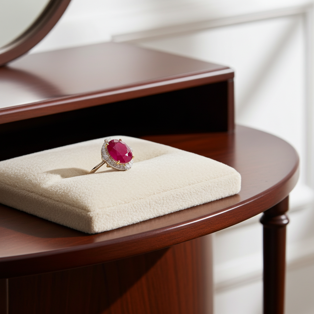 Large 8x10mm Natural Burma Ruby Ring, Ruby Cocktail Ring, Natural Ruby Ring