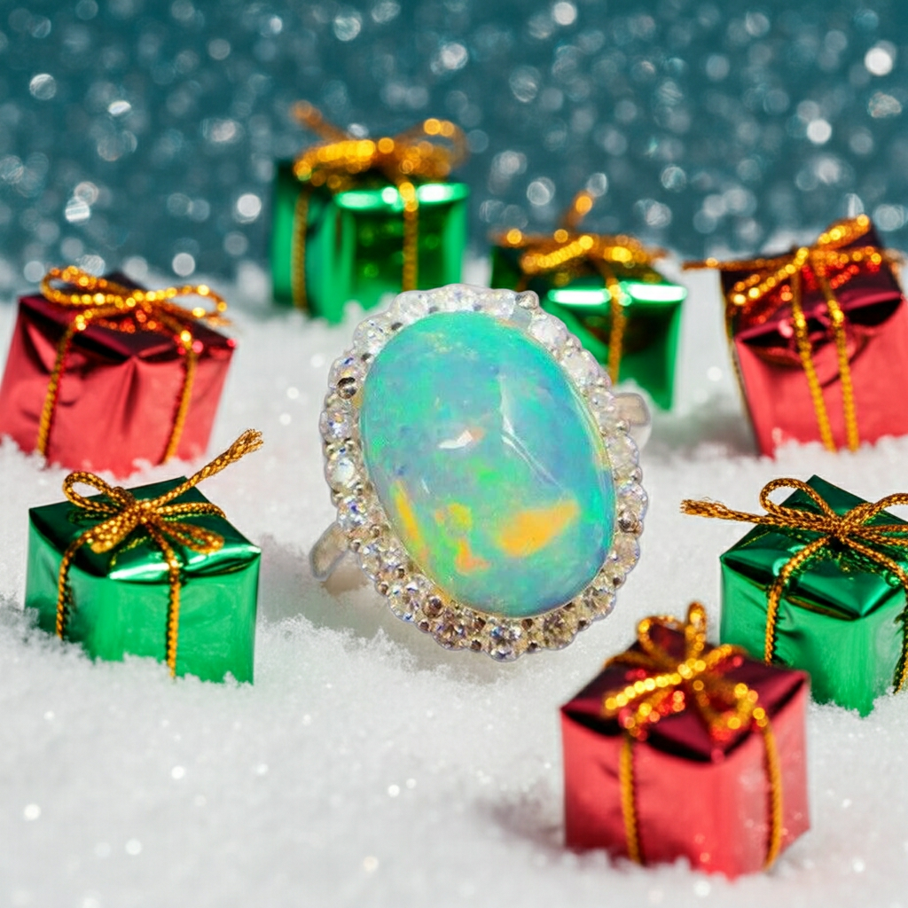 Large Fire Opal Cocktail Ring, Natural Fire Opal Ring 10x14mm, Large Opal Ring